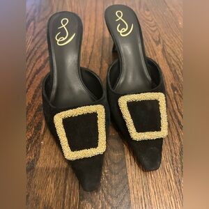 Sam Edelman Black Heels with Gold Accent